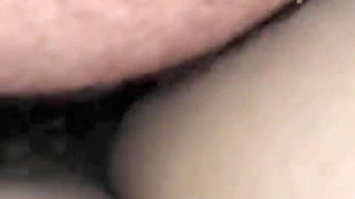 Husband and wife at home fucking and getting a huge creampie
