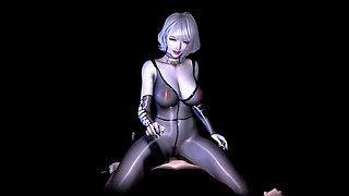 3D Short Hair Slut Asian Whore Wearing Sexy Lingerie Got Fucked so Hard