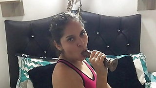 babysitter masturbates in guest room thinking about her boss