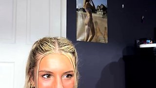 Sexy blonde teen blowjob and gangbanged then creampied