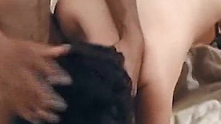 Brunette Slut Stripper Gets BBC Tag Team While Cuck Films