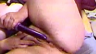 BBW Double Penetration with Dildos on Webcam