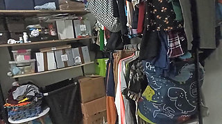 Sister-in-law cleaning the room in thong (7 part)