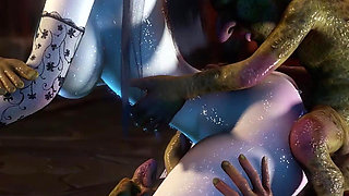 3D Huge Boobs Slut MILF Got Fucked by Monsters