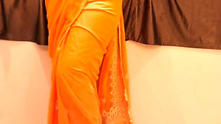 Young College girl strips