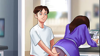 Korean big hot aunty make seen in summer time saga