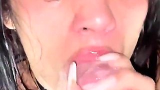 Lot of Milk Coming Out of My Mouth 2! Rough and Sloppy Blowjob, Face Fucking, Facial and Pee!