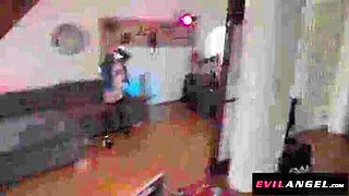 Blonde Teen Haley Spades Triple Anal Stuffed in Airtight Foursome