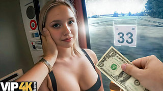 Blonde Teen Jessie Ames Sucks Cock in Train Station Toilet POV