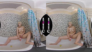 Coroline Masturbates in Shower with Pink Vibrator 3D 180vr