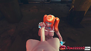 Red Head Goya 3D Hentai Rule34 - POV Deepthroat, Handjob for Big Dick, and Busty Titjob Ending with Cum in Mouth