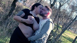 Brunette Amateur Sucking Dick Outdoors In Public