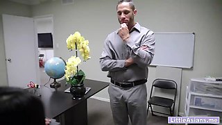 Young asian real estate agent is insane at job casting