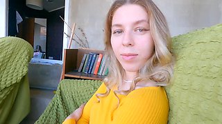 Busty blonde Milfetta puts her big ass to work riding my man's rod