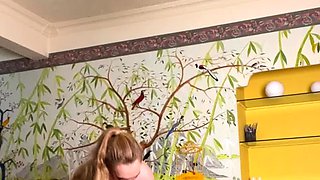 Amateur Blonde with Tiny Titties Masturbates with Fruit