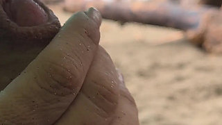 4K! Misscreamy Teacher Handjobs My Cock Under Public Umbrella in the Rain!