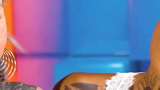 Tattoo Lesbians Hard Fuck with Strap-on - Squirting and Piss