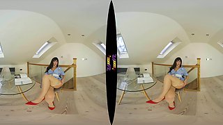 Home Visit - Big Tits Brunette Striptease - Sexlikereal