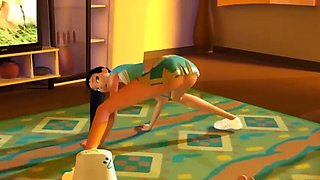 Horny Teen Brunette Gags On Big Cock In Hot 3D Cartoon Sex - Deep Throat & Cowgirl Fuck!