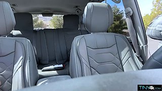 TINY4K Isabella Jules Learns To Drive Her Instructors Stick Shift