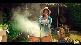 Mature4k. mature czech is having joy outdoors