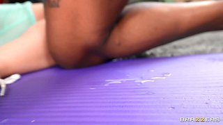 Yogi Masters the Downward Doggystyle: Interracial Yogo Workout with Damion Dayski and Brandy Renee