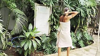 Magia Rosa Small Tits Brunette Masturbates Nude in Tulum Mexico HD