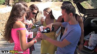 Incredible college orgy on the beach