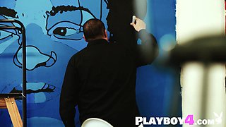 Big natural jugs mom posing outdoor