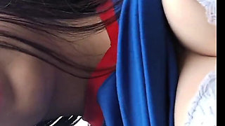 Colombian Woman Touches Her Delicious Breasts