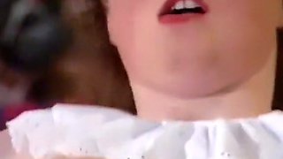 Pale skin busty housewife boned and fed with cum on the couch