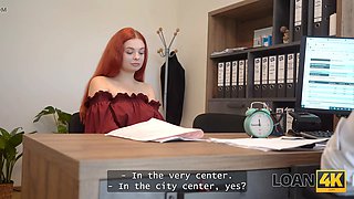 Loan4k. tiny redhead prostitute with Big Tits leaped on a dick in the office