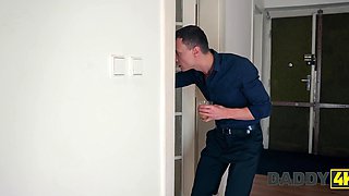 Old man makes a cuckold out of his stepson and fucks his cheating GF