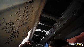 Bangbros - small brunette bunny fae jumps in the nail bus and gets cummed all over her Pretty Face