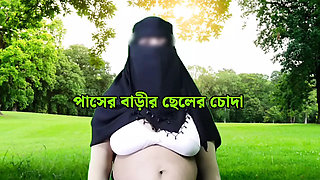 Indian housewife has with the young boy next door