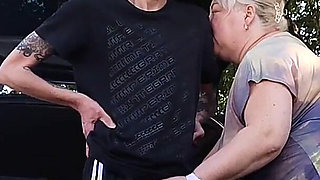 In the Park, I Fuck My Girlfriend in Her Pussy Doggy Style, Then in Her Mouth and Cum Twice in a Minute
