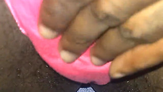 Flashing Rubbing My Tight Hairy Pussy Closeup