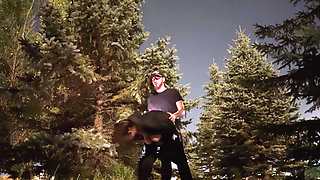 Peeing Out Cum After Sex by the Road