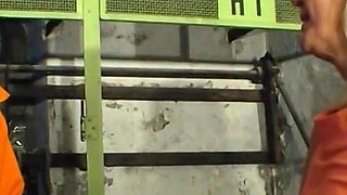 Blond mature rides a good cock on her job