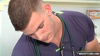 Big cock doctor threesome with cumshot