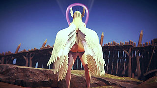 Angewomon Stand and Carry POV - Digimon Hentai Parody