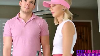 Blonde Step Sister Chloe Temple Sucks Dick in Mini Skirt Deal - Cum in Mouth & Pussy Licking