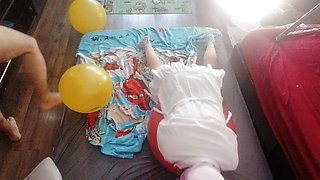 Amateur couple romantic foreplay in the bedroom.