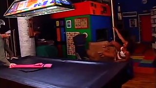 Fat Assed Black Beauty Sucks Studs Dick Then Gets Banged On The Pool Table