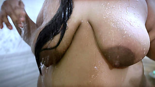 Bada Dodh Wali Cacci - Indian Big Ass & Huge Boobs Sexy Hot Aunty Shower in My Toilet Then I Caught Her and Record & Fuck Her