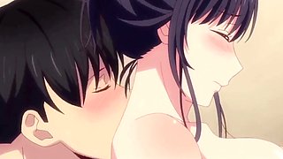 A beautiful hentai milf is fucking in the bathroom with her hubby