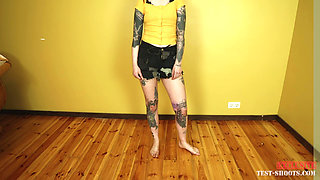 Cherr Tattooed Teen in Nude Video Casting