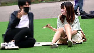 Naughty japanese teen model enjoys outdoor blowjob and sex