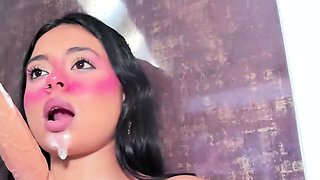 Extreme amateur pov blowjob by hot brunette latina