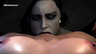 Lady Dimitrescu in a Rough Sex with her Slave Girlfriend - 3D Animation